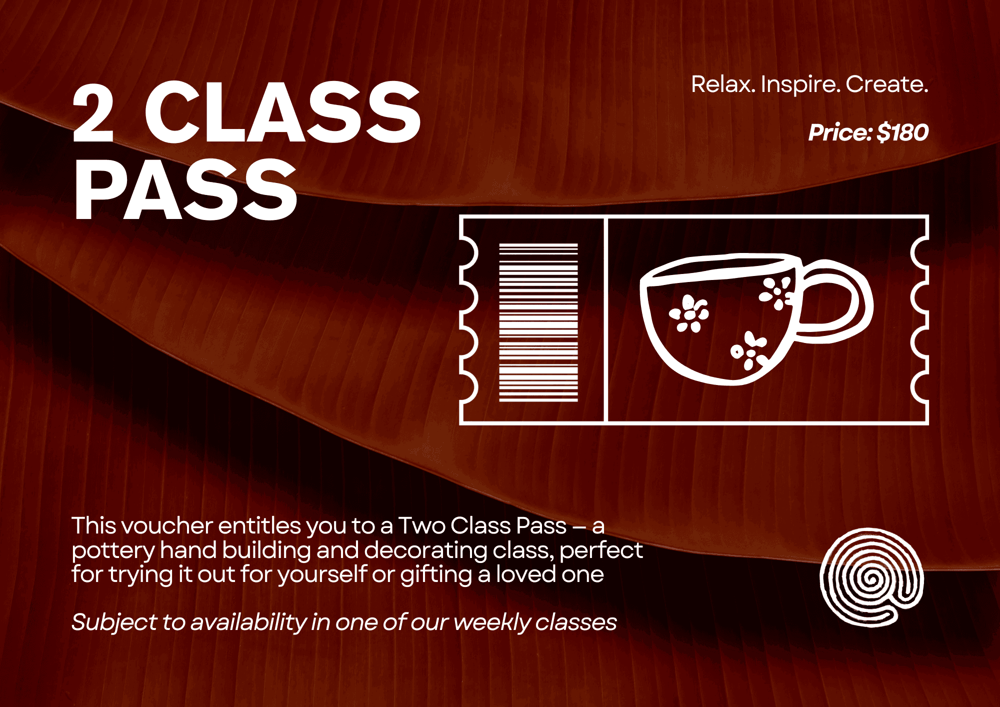 The Clay Club — Two Class Pass voucher